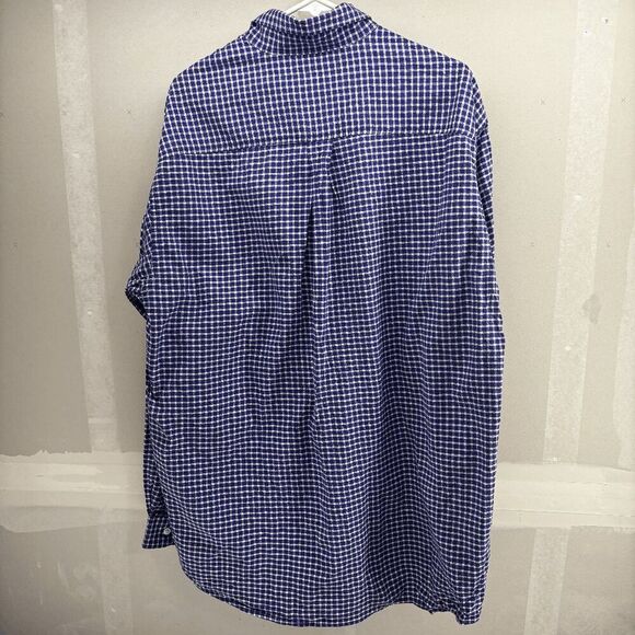 Cinch Button Down Shirt Gingham Check Long Sleeve Western Mens XL Purple White - Picture 3 of 4